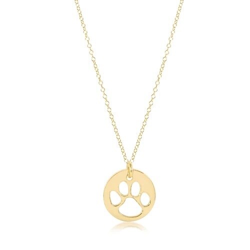 16&quot; Necklace Gold - Paw Print