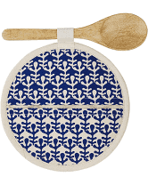 Blue Indigo Pot Holder Set