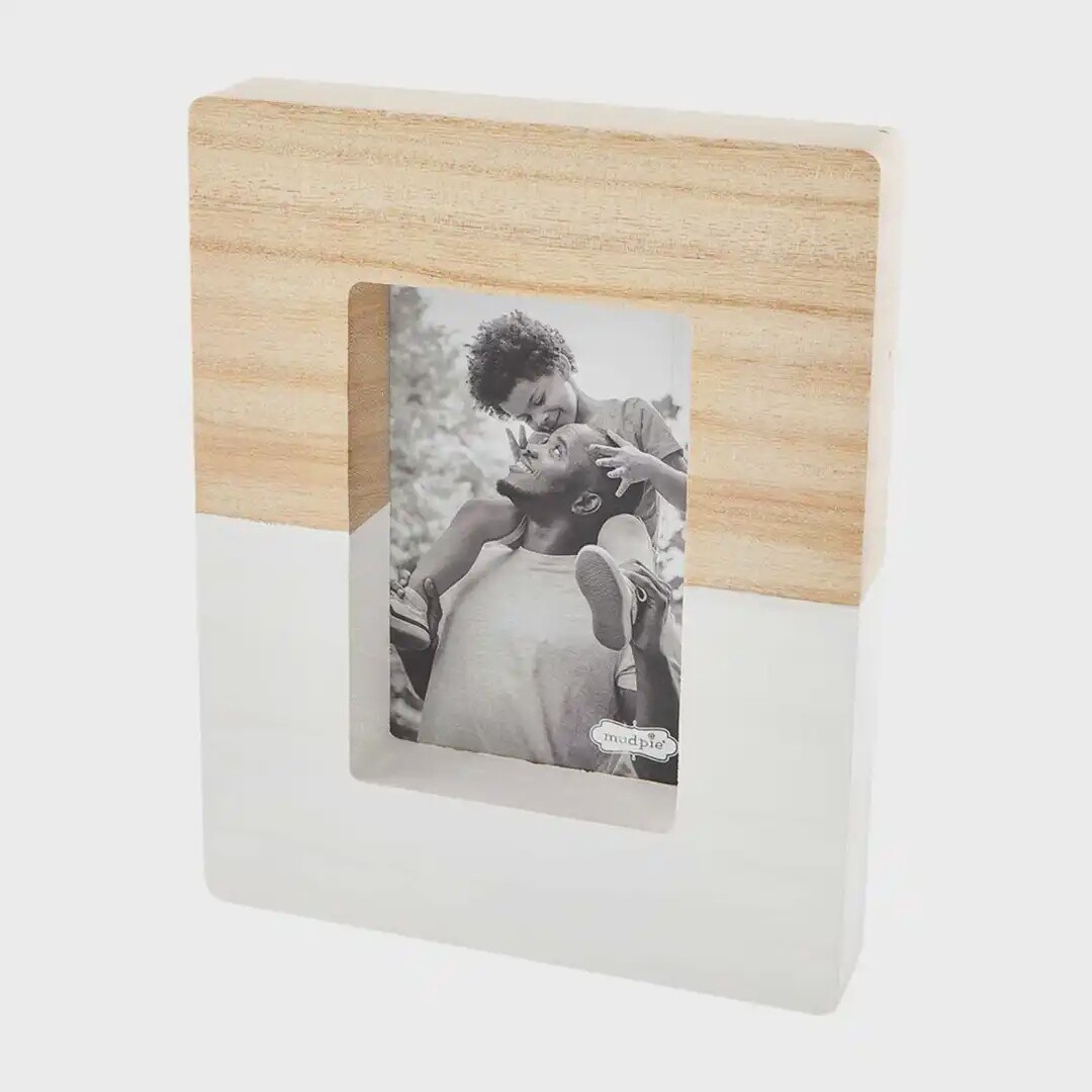 Small White two-Tone Block Frame