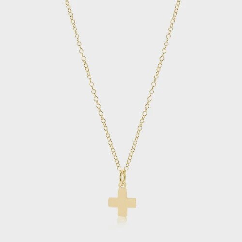 16&quot; Necklace Gold - Signature Cross Gold Charm Small