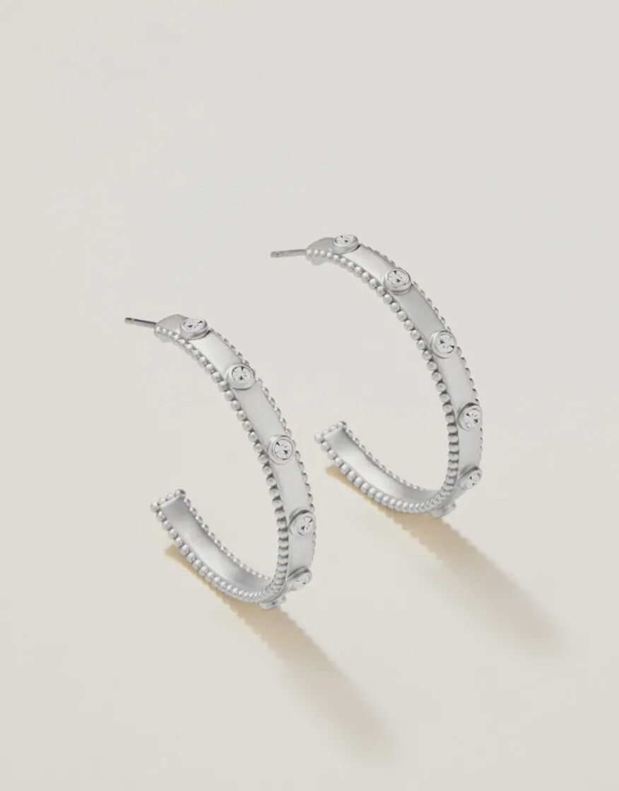 Cristal Hoop Earrings Crystal SIL
