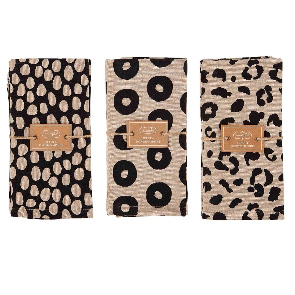 Black Circles Chambray Napkins