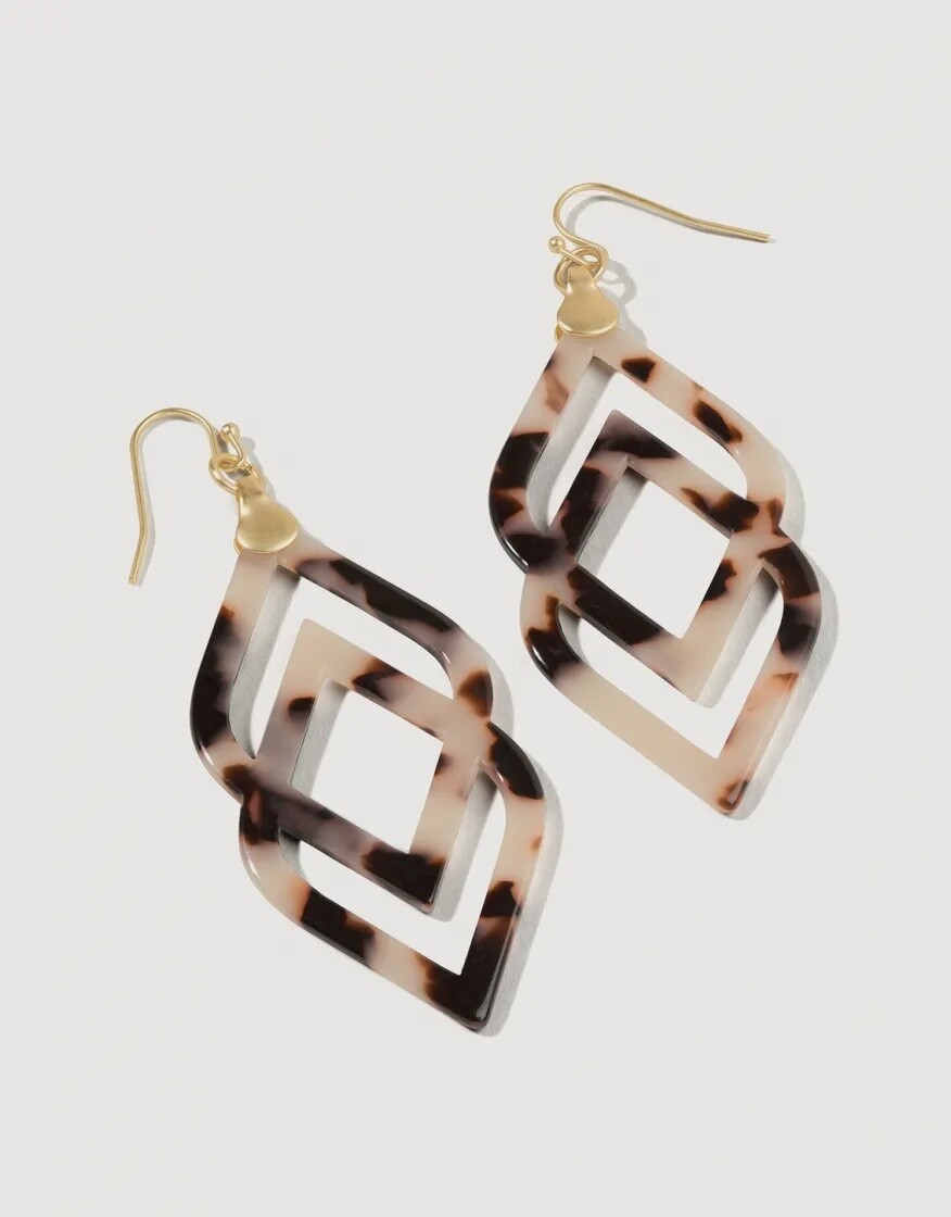 Deco Drama Earrings White Tortoise