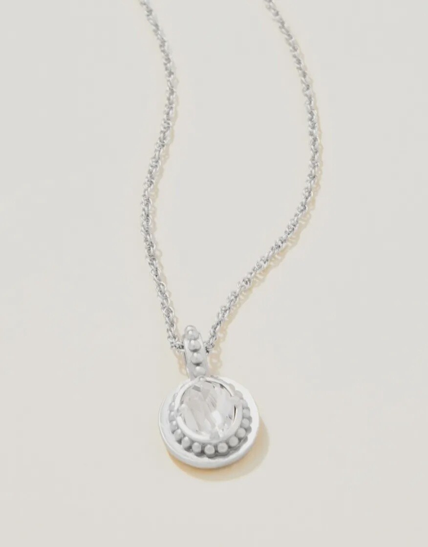 Cristal Oval Necklace 17&quot; Crystal SIL