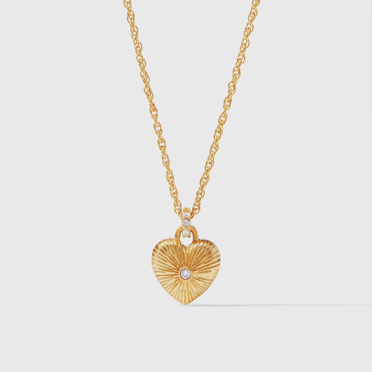 Esme Heart Solitaire Necklace Gold Cubic Zirconia