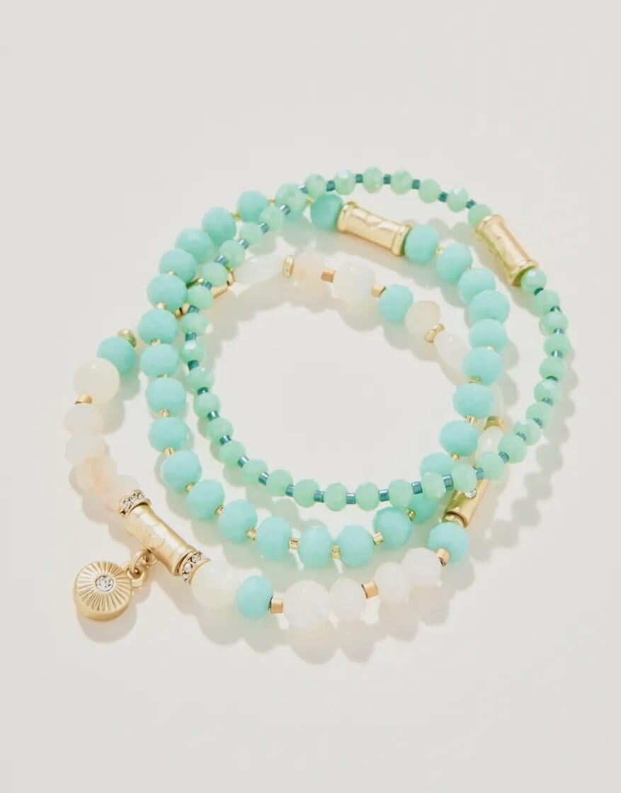 Sparkle Stretch Bracelet Stack Sea Foam