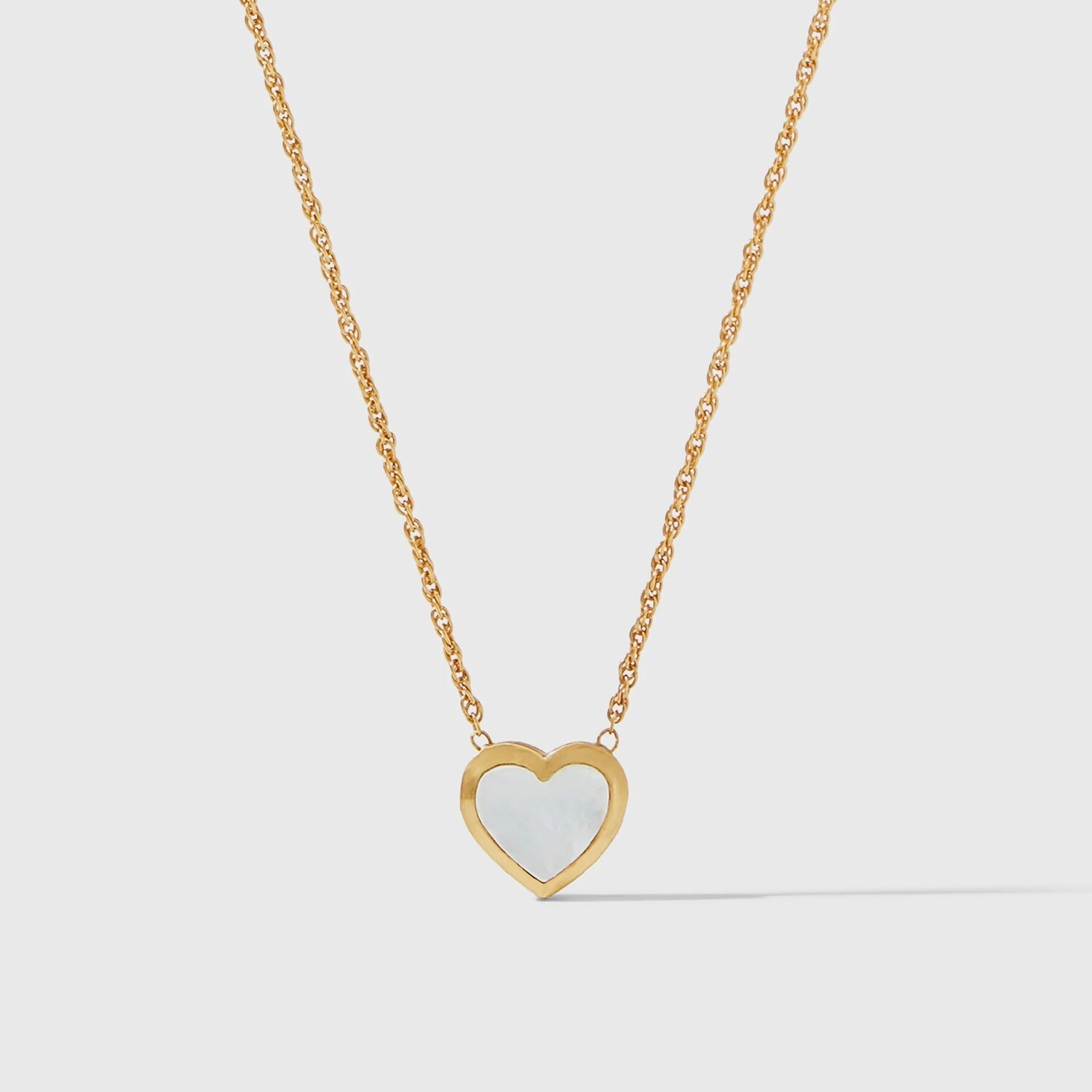Heart Solitaire Necklace Gold Mother of Pearl