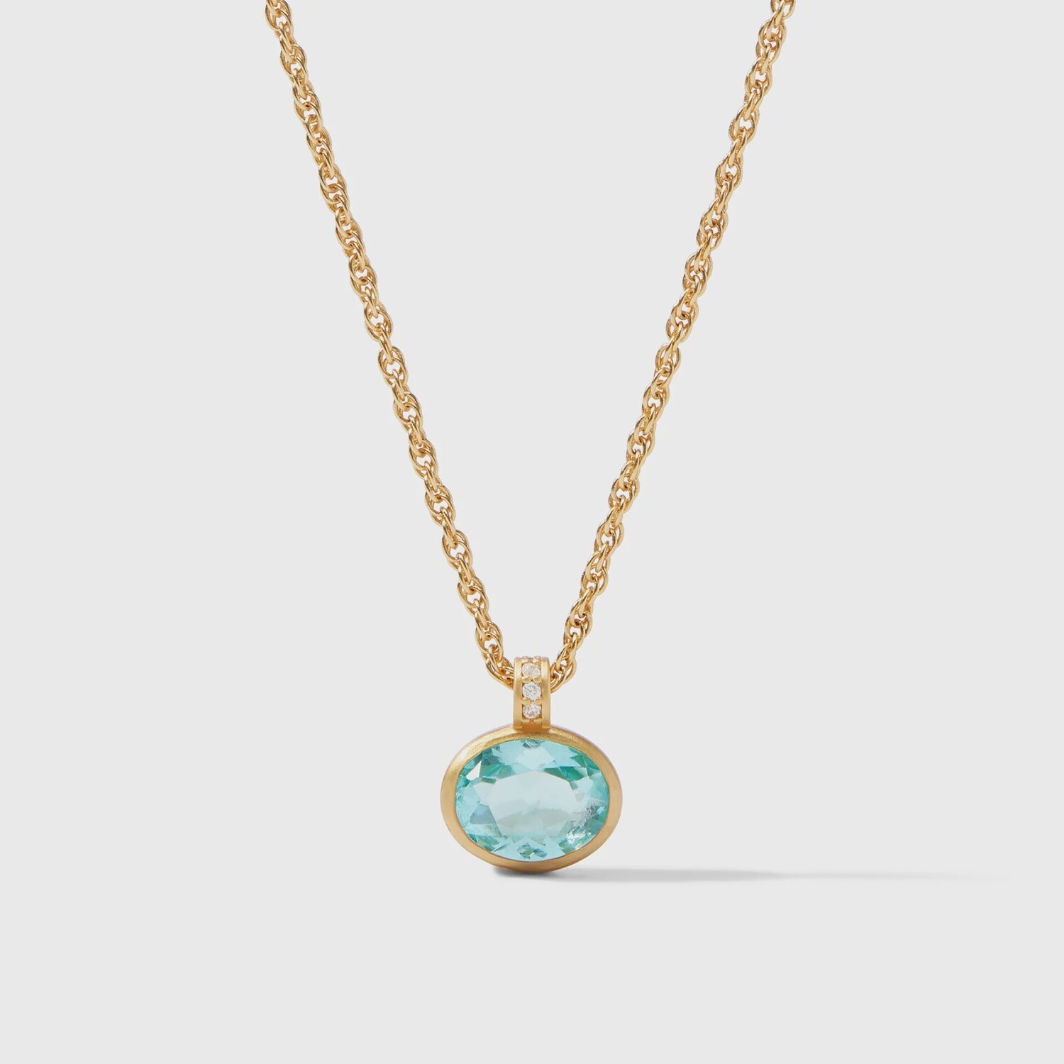 Antonia Solitaire Necklace - Bahamian Blue
