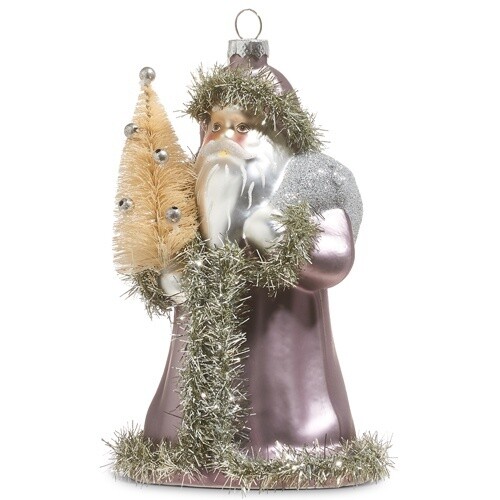 7&quot; Amethyst Santa Ornament