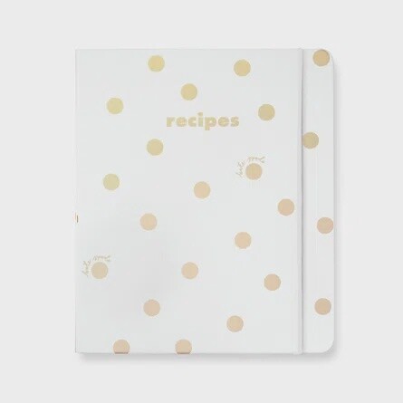 Kate Spade Recipe  Book Gold Dot