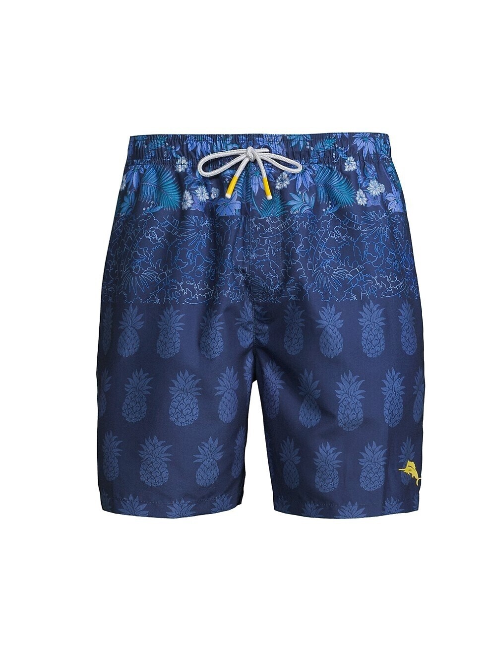 Naples Pina Collage 6-Inch Swim Trunks - Island Navy, Size: Large