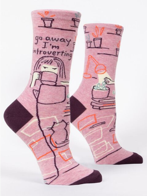 Go Away I&#39;m Introverting W-Crew Socks