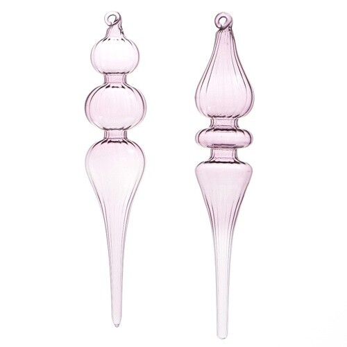 9&quot; Amethyst Glass Finial Ornament
