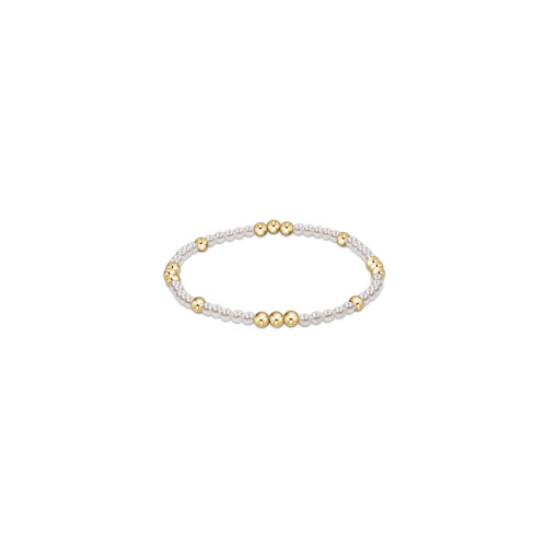 Worthy Pattern 3mm Bead Bracelet - Pearl