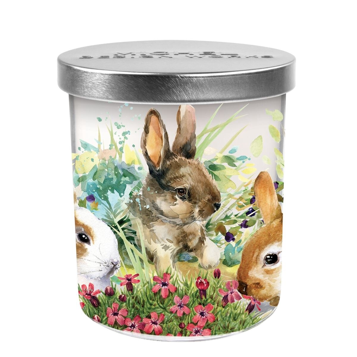 Bunny Meadow Candle Jar with Lid