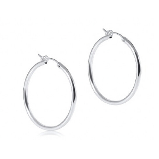 Round Sterling 1.25&quot; Hoop - Smooth