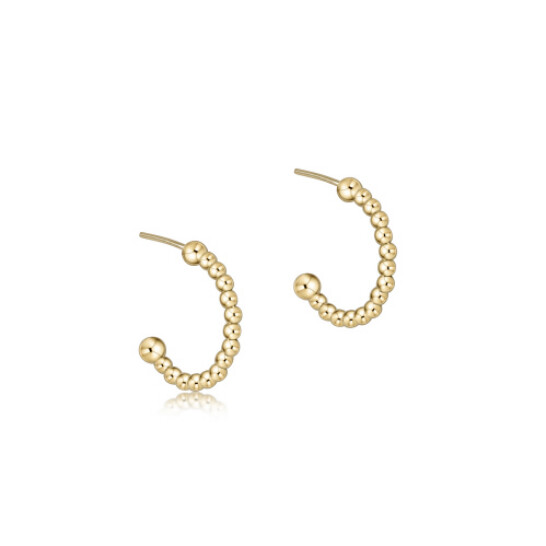 Beaded Classic 1&quot; Post Hoop - 2mm Gold