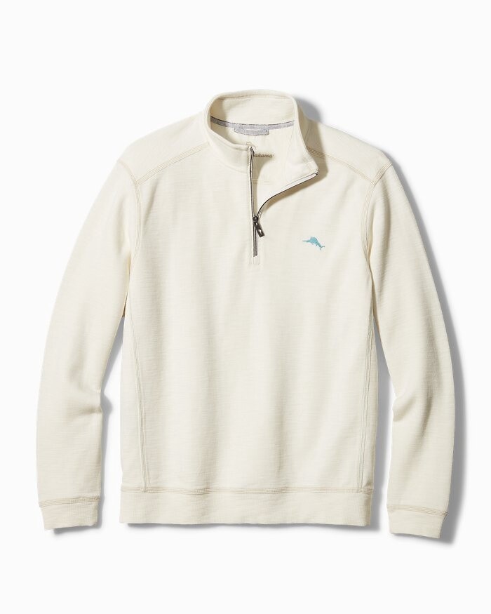 Tobago Bay Half-Zip Sweatshirt, Size: Large, Colour: Coconut