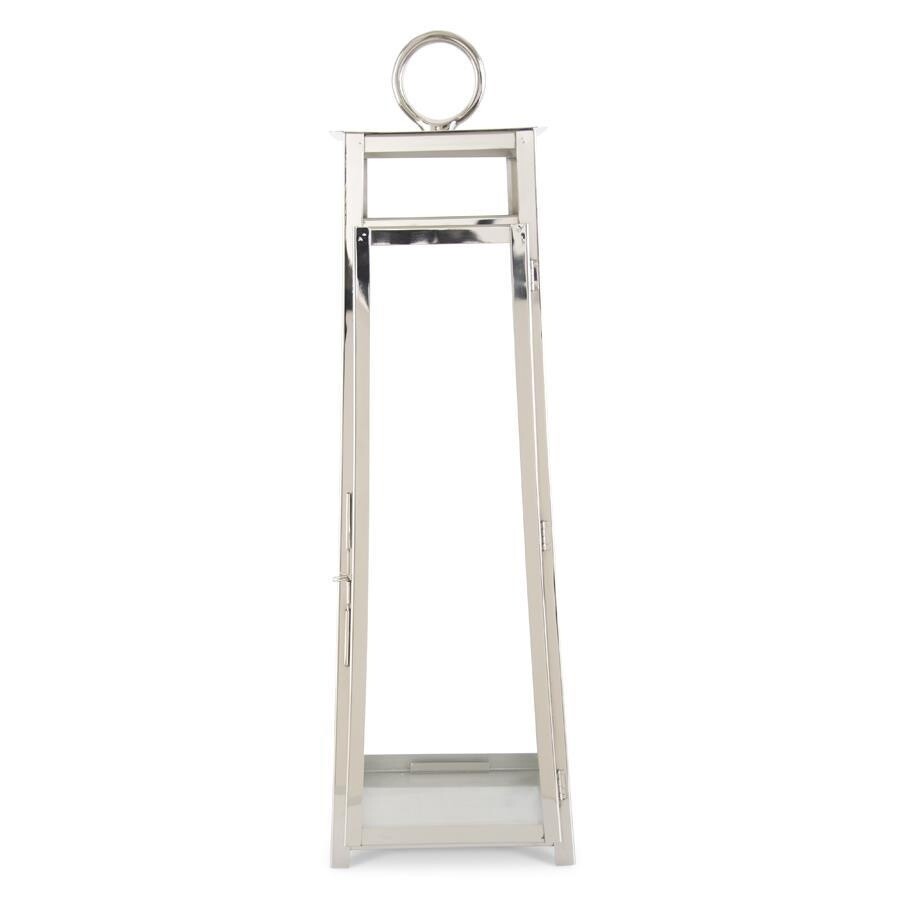 Silver Metal Trapezoid Lantern w/Ring Handle, Size: Small