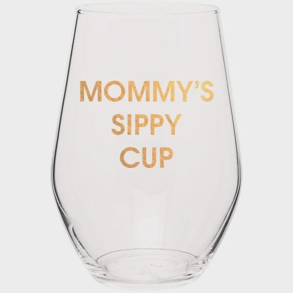 Mommy&#39;s Sippy Cup - Gold Foil Wine Glass