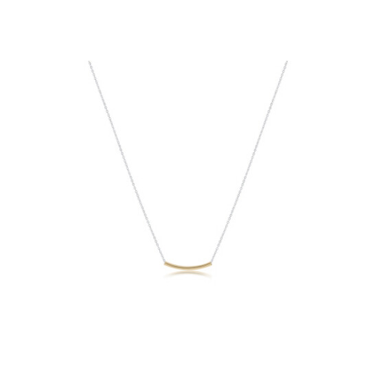 16&quot; Necklace Sterling Mixed Metal - Bliss Bar Small Gold