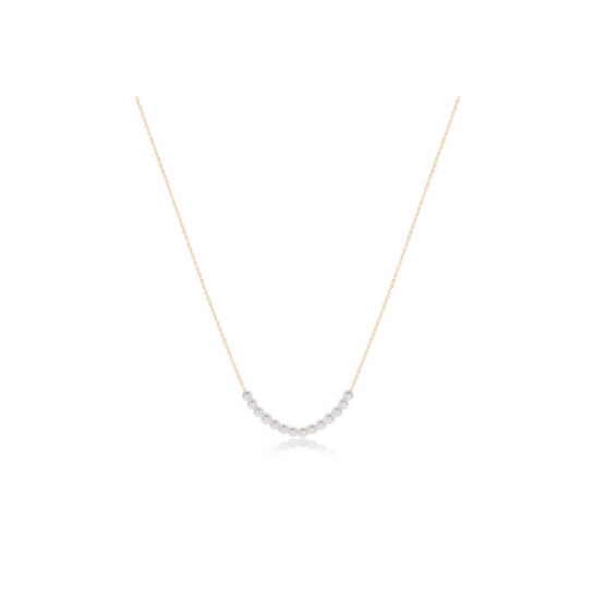 16&quot; Necklace Gold - Classic Beaded Bliss - 4mm Pearl