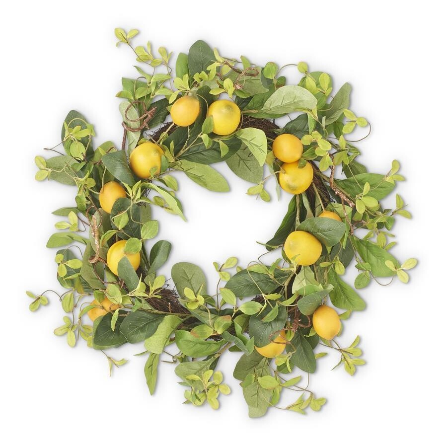 Lemon and Foliage Wreath w/Grapevine Base