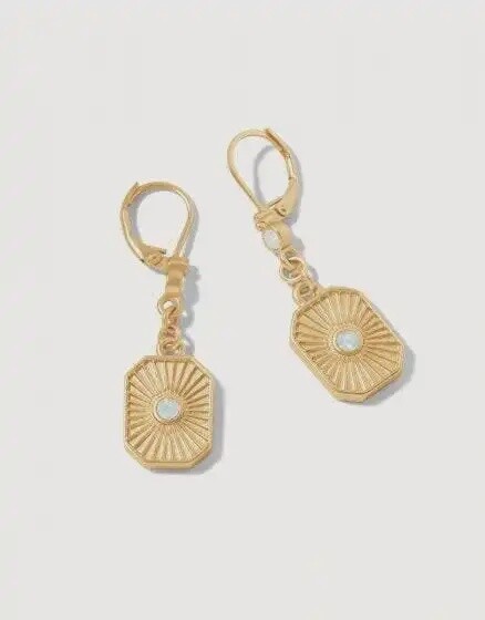 SPARTINA RADIANT WINDOW EARRINGS WHITE OPAL