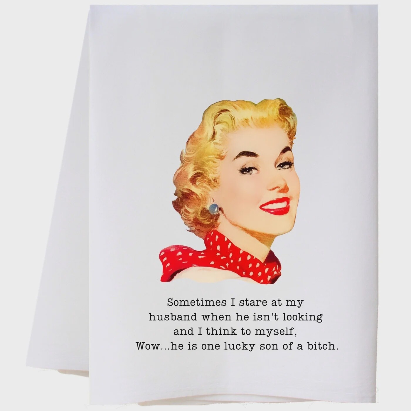 Stare At My Husband Tea Towel