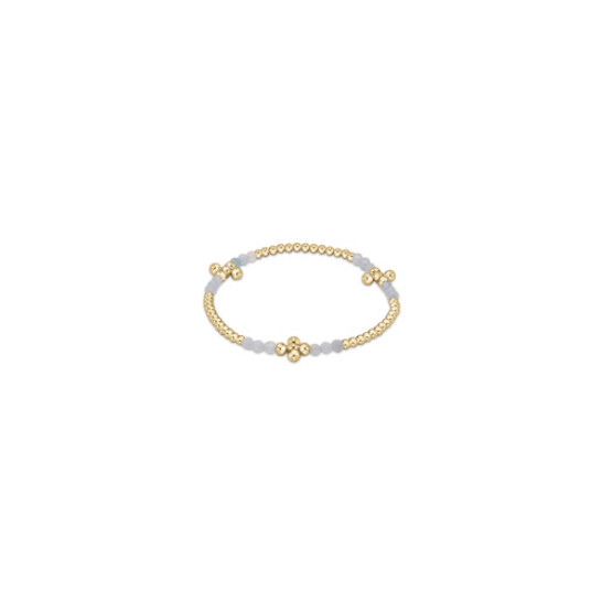Signature Cross Gold Bliss Pattern 2.5mm Bead Bracelet - Aquamarine