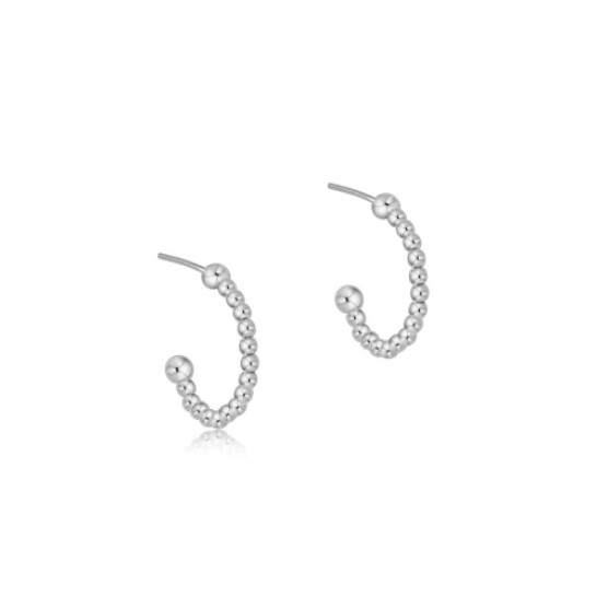 Beaded Classic 1&quot; Post Hoop - 2mm Sterling