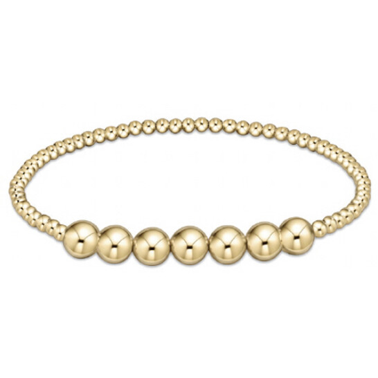 Classic Gold Beaded Bliss 3mm Bead Bracelet - 6mm Gold