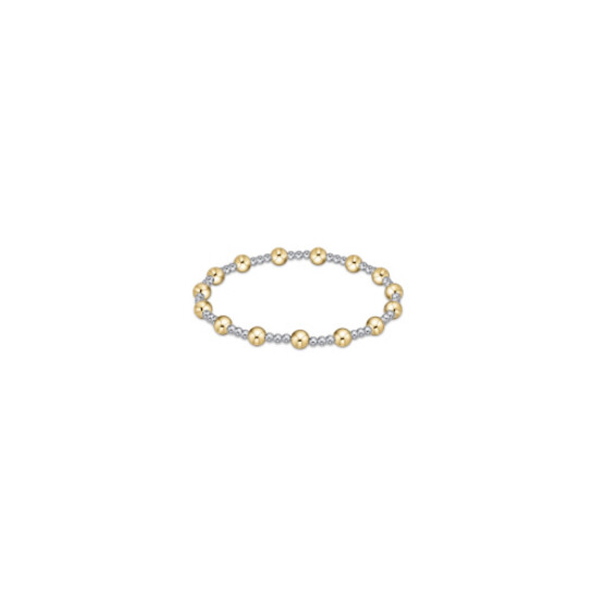 Classic Sincerity Pattern 5mm Bead Bracelet - Mixed Metal