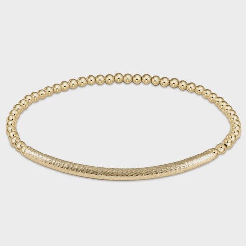 Classic Gold 3mm Bead Bracelet - Bliss Bar Textured