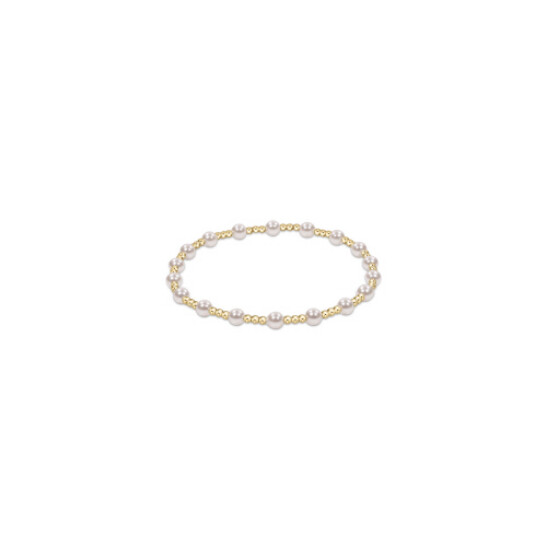 Classic Sincerity Pattern 4mm Bead Bracelet - Pearl
