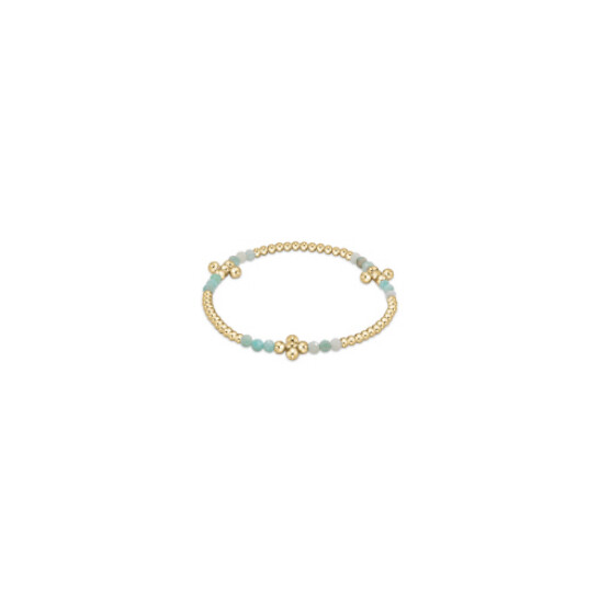 Signature Cross Gold Bliss Pattern 2.5mm Bead Bracelet - Amazonite