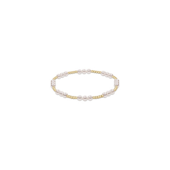 Classic Joy Pattern 4mm Bead Bracelet - Pearl