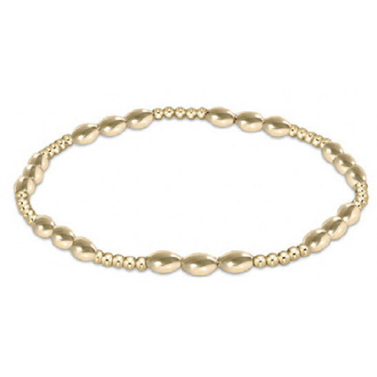 Harmony Joy Pattern 2mm Bead Bracelet - Gold