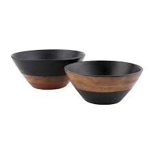 ___Black/ Wood Bowl, Size: Small