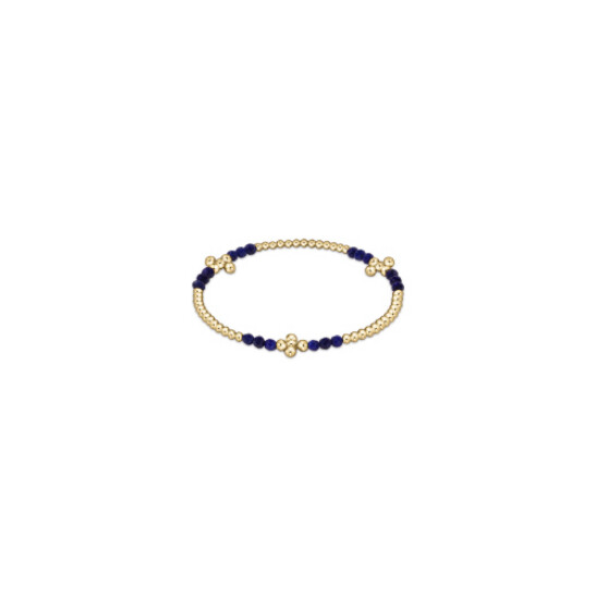 Signature Cross Gold Bliss Pattern 2.5mm Bead Bracelet - Lapis