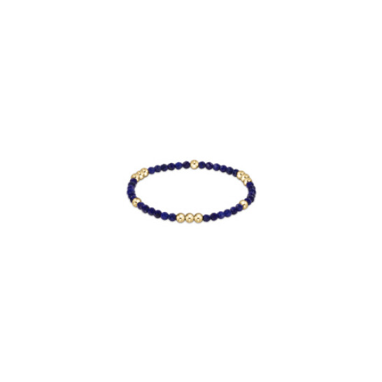 Worthy Pattern 3mm Bead Bracelet - Lapis