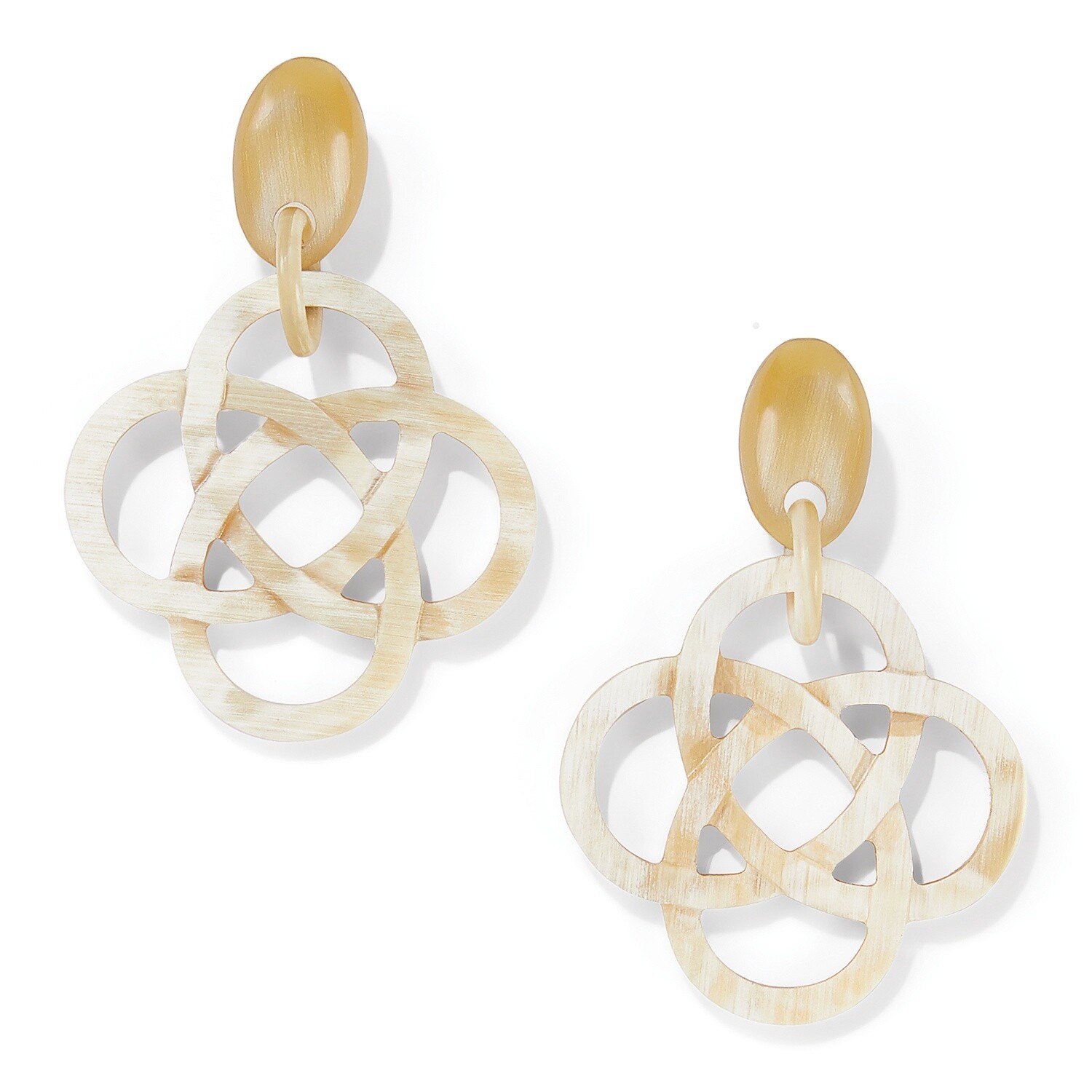 Interlok Horn Post Earrings Cream