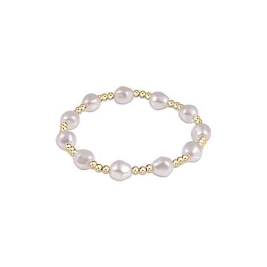 Extends - Admire Gold 3mm Bead Bracelet - Pearl