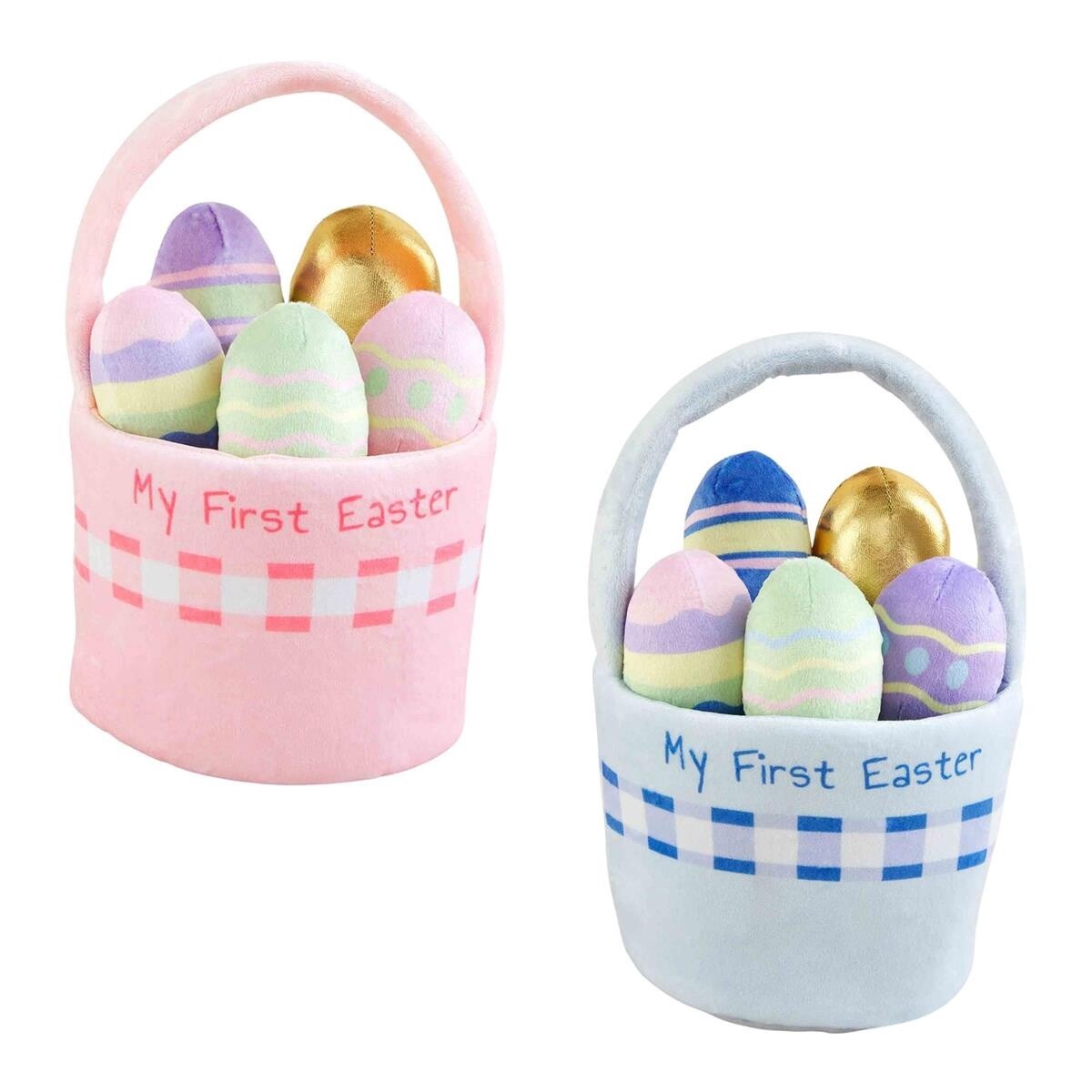 Blue My First Easter Basket Plush Set