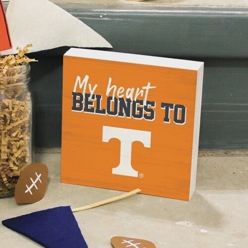 My Heart Belongs To Tennessee Volunteers Word Block