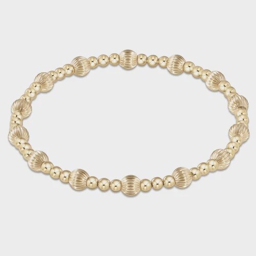 Dignity Sincerity Pattern 5mm Bead Bracelet - Gold