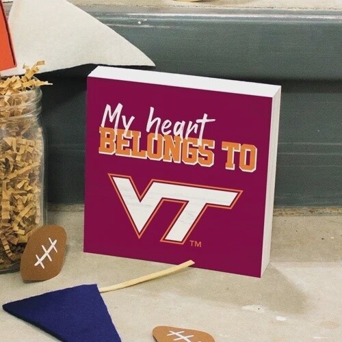 My Heart Belongs To Virginia Tech Hokies Word Block