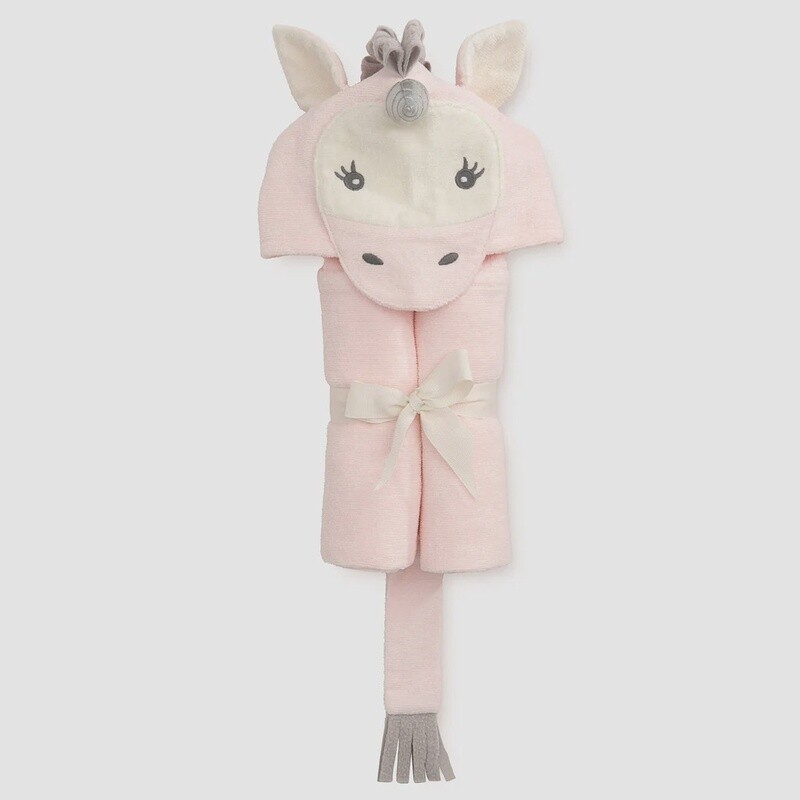 Pink Unicorn Hooded Baby Bath Wrap