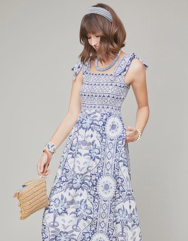 Saylor Resort Midi Dress Peeples Song Park Palms Engineered, Size: X-Small