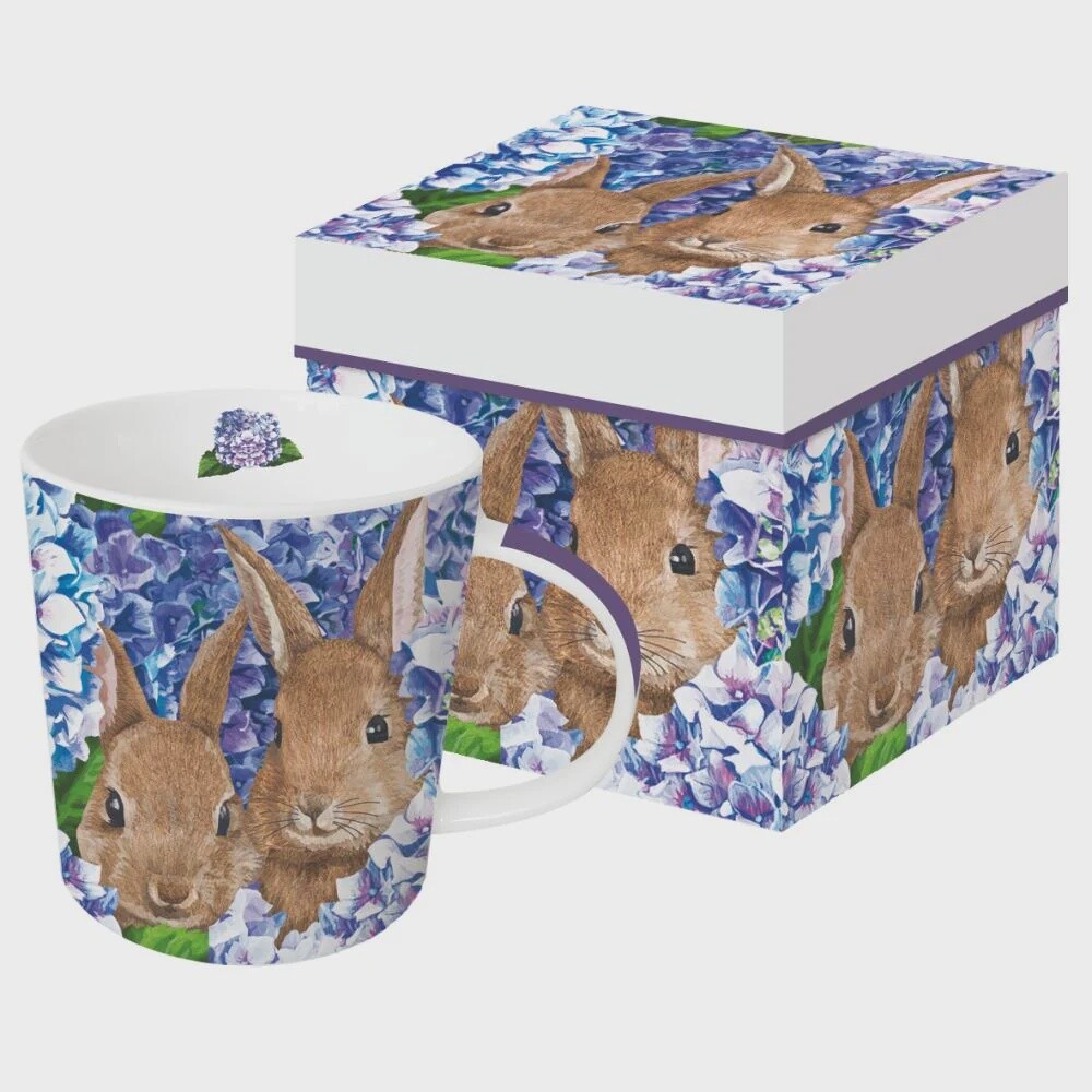 Mug in Gift Box - Hydrangea Bunnies